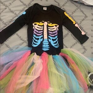 Colorful Skeleton Kids Costume funky pinky bones nwt